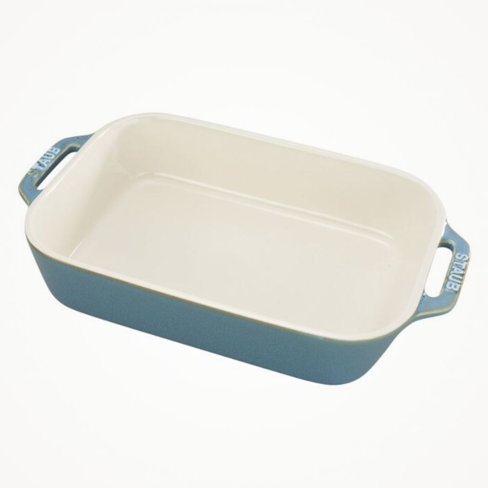 Staub 10.5 X 8 Rectangular Baking Dish- Rustic Turquoise